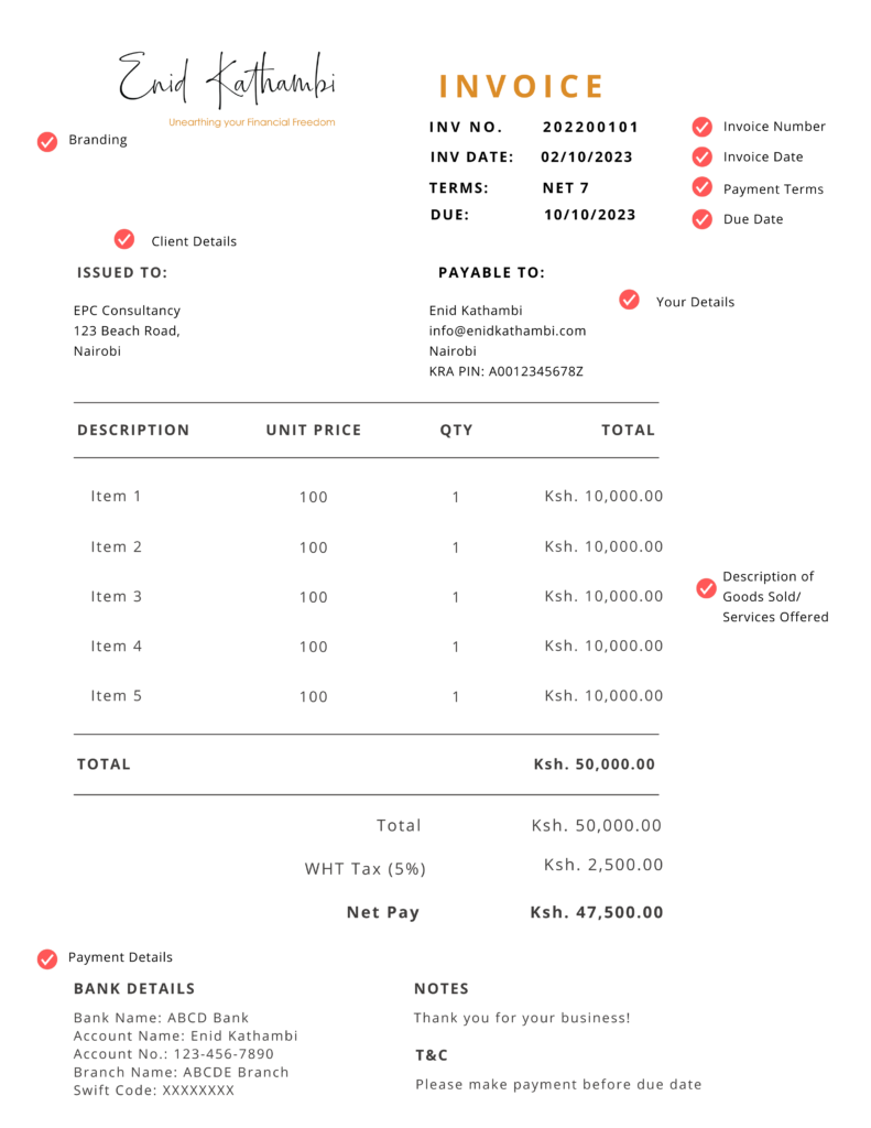 How to Create an Invoice- Example of an Invoice