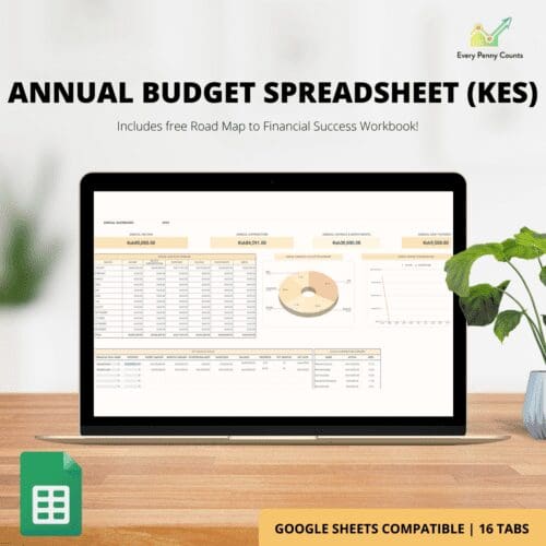 Laptop Screen with the EPC Annual Budget Spreadsheet