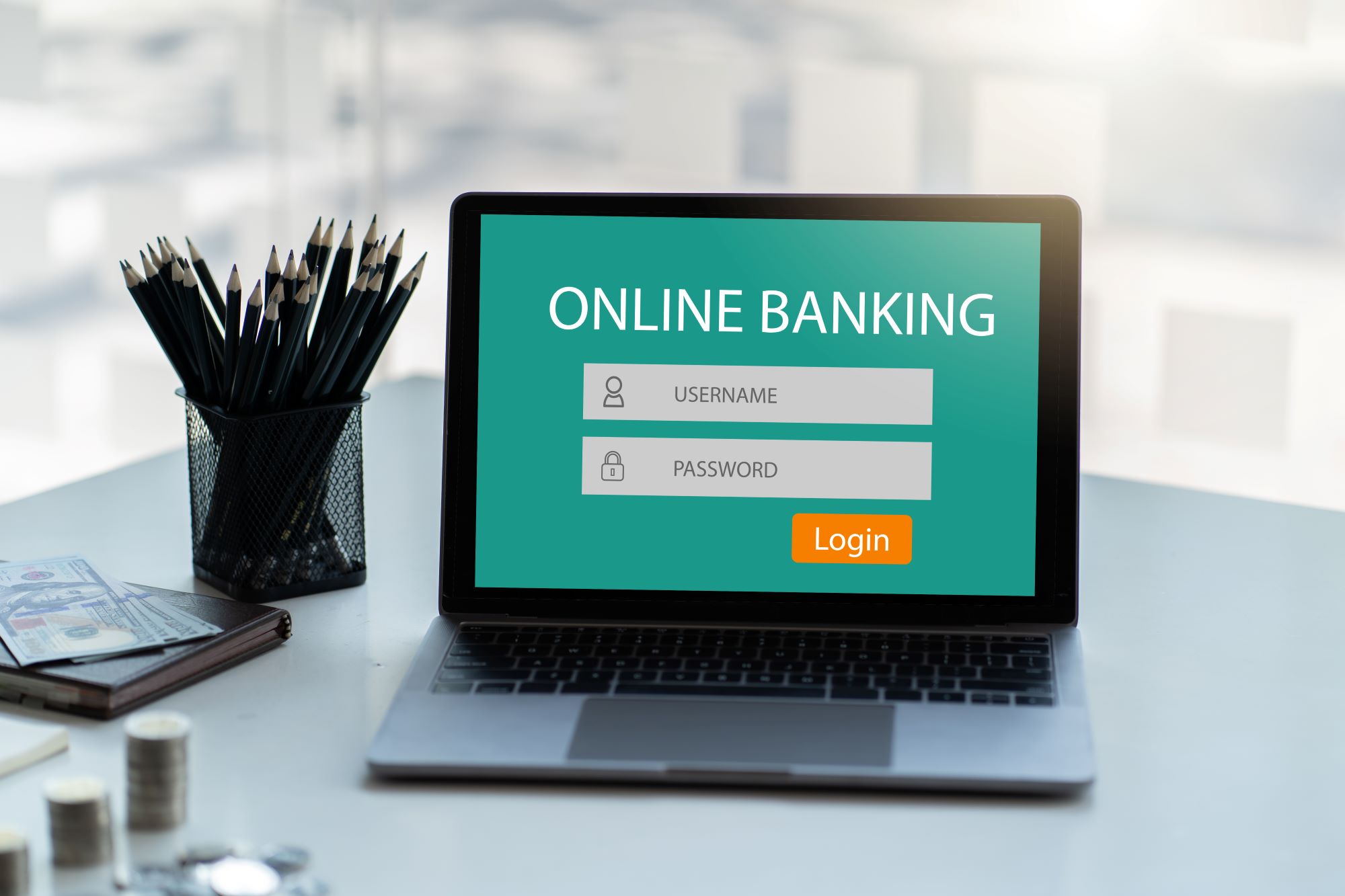 online-banking-login-laptop-with-online-banking-common banking terms